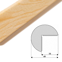 Ochranný profil 2, přírodní dřevo, Ø 4 cm × 500 cm